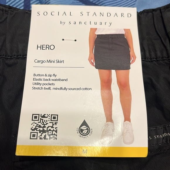 NWT Social Standard by Sanctuary HERO Cargo Mini Skirt Black - Picture 7 of 7